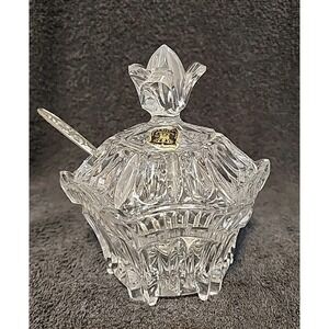 Golden Crown E R Western Germany Lead Crystal Sugar Bowl